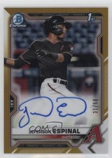 2021 Bowman Chrome Prospects Gold Refractor 31/50 Jeferson Espinal Auto 4ey