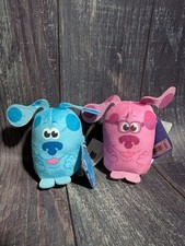 Nickelodeon Blue's Clues  You Set Of 2 Blue  Magenta 3" Mini Plush Toys New