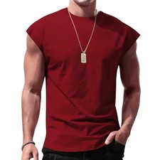 "Men's Sleeveless T-Shirt Summer Sports Vest Casual Loose Fit Top"
