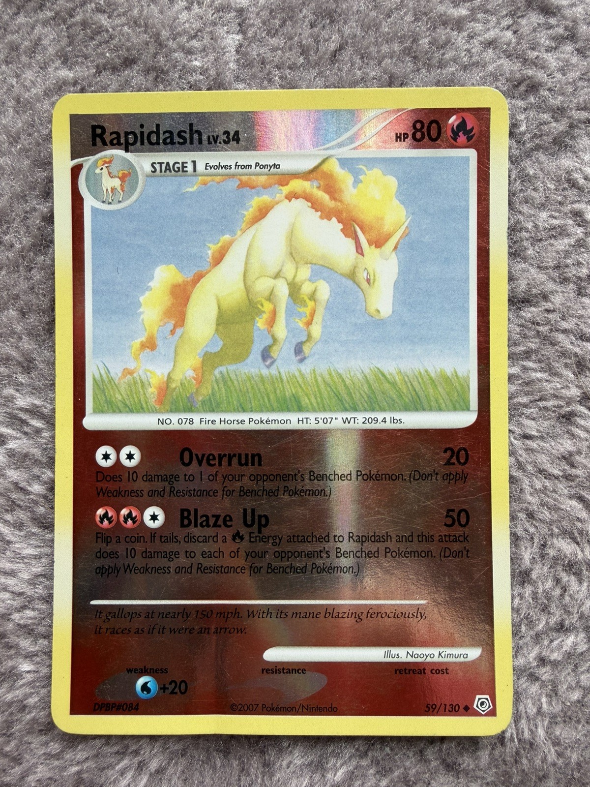 Rapidash - 59/130 - Pokemon Diamond & Pearl Reverse Holo Rare