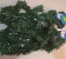 2pc 18ft Each Christmas Led C3 Bulb Lighted Green Garland Light Up With Timer