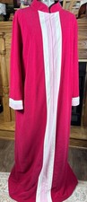 70  s Mod Vanity Fair Women  s Velour Zip Front Robe Pink Solid Vintage XXL