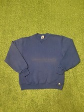 Vintage Russell Athletic Sweatshirt Youth Size XL Blue Crewneck USA Made MARKED