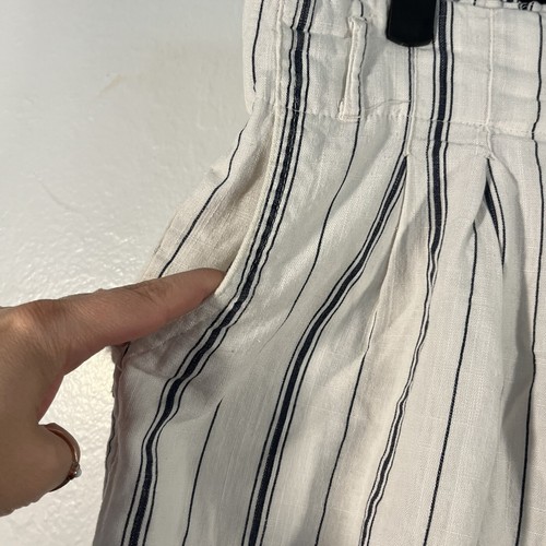 Indigo Rising Leinenmischung Shorts Gr. XL weiß schwarz gestreift Pull On Gummizug - Bild 2 von 11