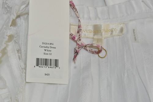 $425 NEW LoveShackFancy CARNABY DRESS White Mini Embroidered Eyelet 12 - Picture 12 of 12