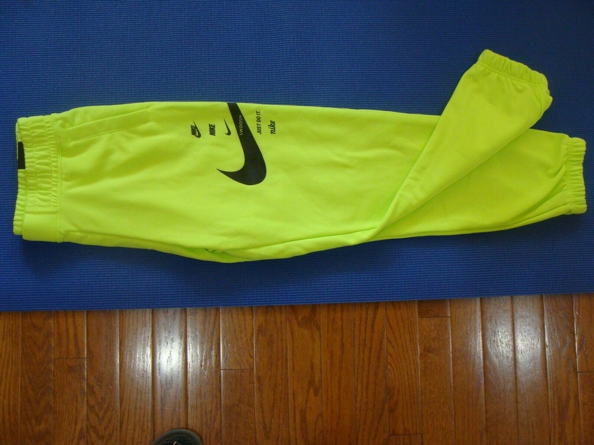 nike women's sportswear neon swoosh fleece pants