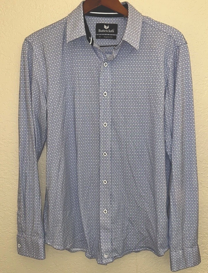 butter cloth shirts Men s Medium Blue Long Sleeve