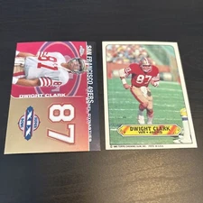 DWIGHT CLARK 1983 Topps Sticker #7 & 2008 Topps Chrome Dynasties #DYNC-DC (d9)