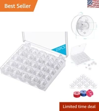 25 Pcs Sewing Machine Bobbins with Durable Case - Organized Sewing Solutions
