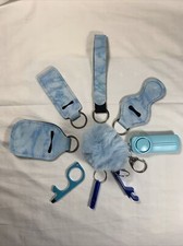 Safety Protection Keychain Set with 9 Pcs - Light Blue/Blue