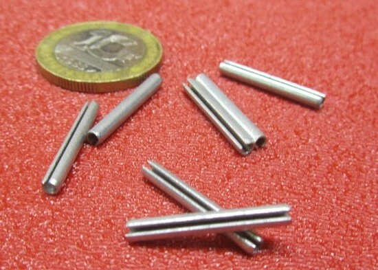 Zinc Plate Steel, Slotted Roll Spring Pin, 3/32" Dia x 3/4" Length, 250 pcs