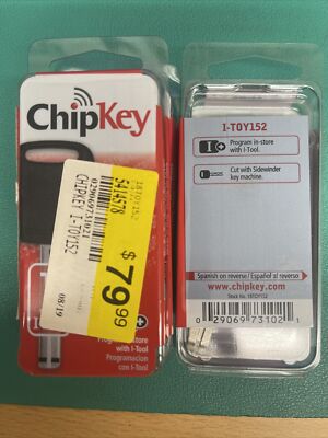 Sidewinder I-Chip Key,No 18TOY152,  Hy-Ko Prod Co