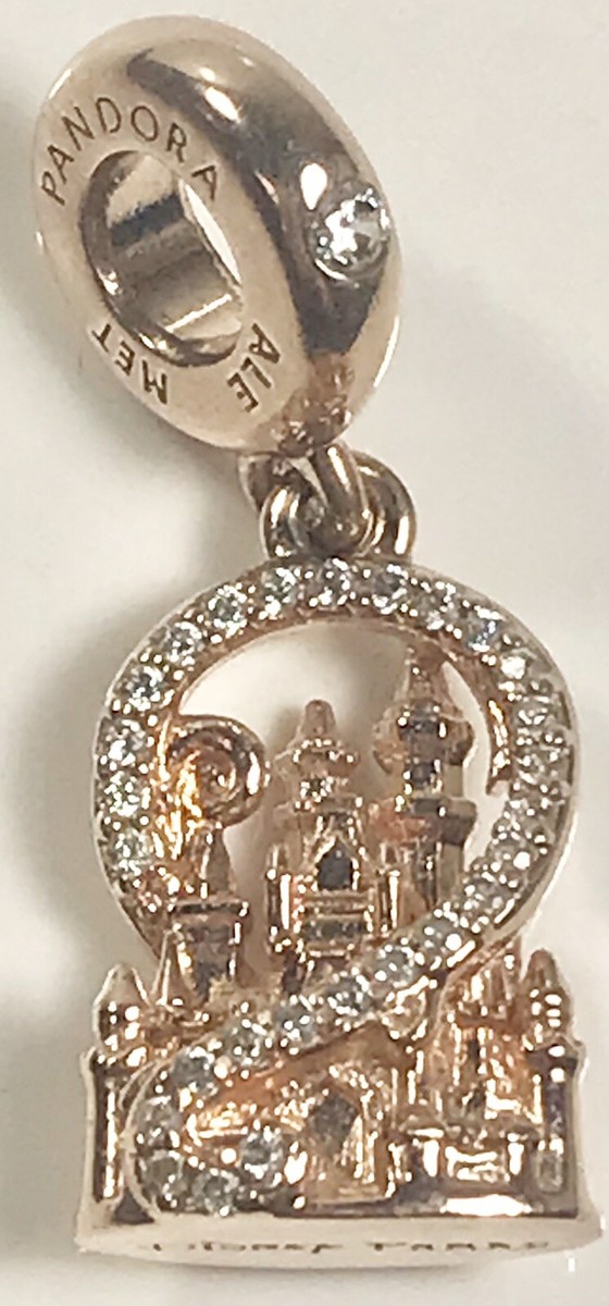 PANDORA DISNEY PARKS CINDERELLA CASTLE ROSE GOLD PLATED CZ CHARM
