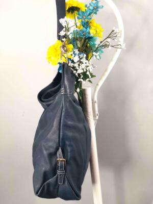 DOONEY & BOURKE Logo Lock Navy Blue Pebbled Leather Extra  display picture 1