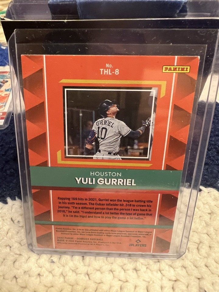 2022 Donruss Panini Baseball Card Yuli Gurriel The Hit List Insert 2022 donruss panini baseball card yuli gurriel the hit list insert