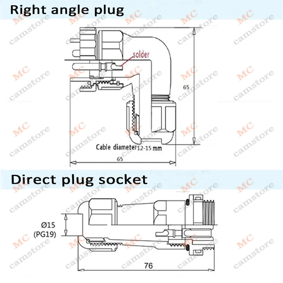 SD28 IP67 2~26Pin Waterproof Connector Plug Socket, Industrial Power Connector - Image 4 of 4