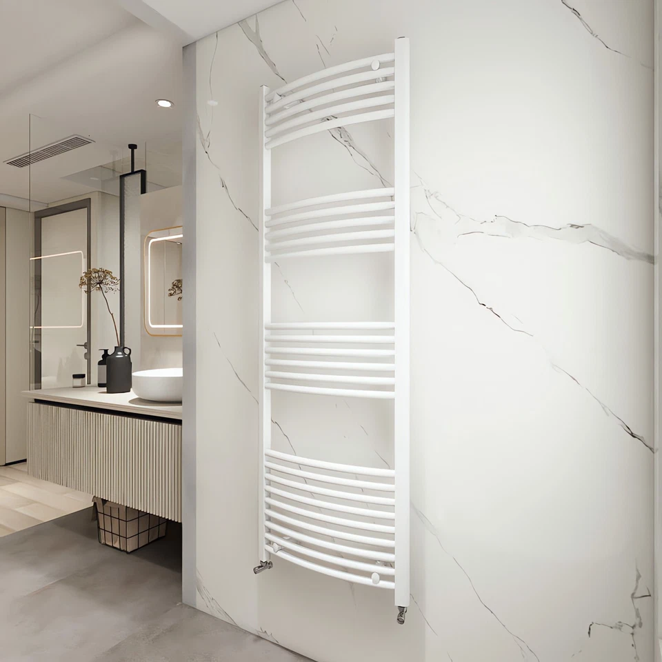 AICA ITALY TERMOARREDO BAGNO RADIATORE TERMOSIFONE BIANCO SCALDASALVIETTE ACCIAIO AL CARBON