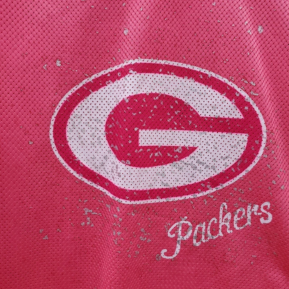Green Bay Packers女式中号粉色Aaron Rodgers标志网眼短袖 — 第 3/4 张图片