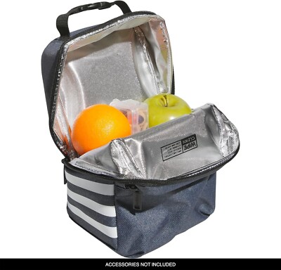 adidas Kids Twill Onix Grey/Black Santiago 3 Insulated Lunch Bag