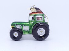 Decorazione Natalizia Vetro Trattore Rimorchio Verde 9,5 CM – Decoris Natale
