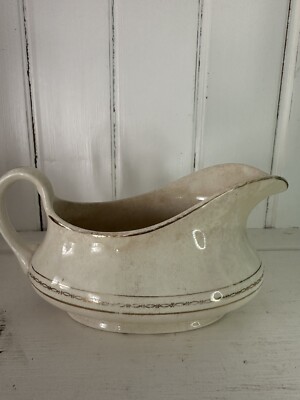 Vintage Homer Laughlin Genesee Gravy Boat Gold Trim