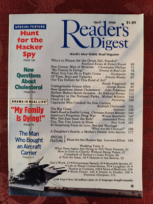 READERS DIGEST April 1990 Gracie Allen George Burns Lawrence Elliott Ben Carson
