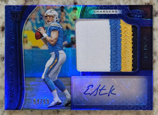 2019 Panini Certified Freshman Fabric Signatures Easton Stick Mirror Blue #/99