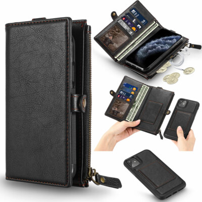 Leather Zip Coin Purse Card Wallet Flip Case Phone Cover For iPhone 11 XR  XS Max Australia