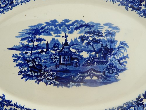 Ancient Tray Ravier Decor Chinese White Blue Soc Ceramic Richard Milan - Picture 3 of 5