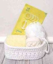 handmade crochet gift basket spa modern lemon soap essential mask new