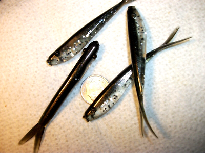 40 Pack Soft Plastic Minnow Fishing Lures - 3" Crappie Panfish Shad Grubs, Scented, For Drop Shot & Jigging