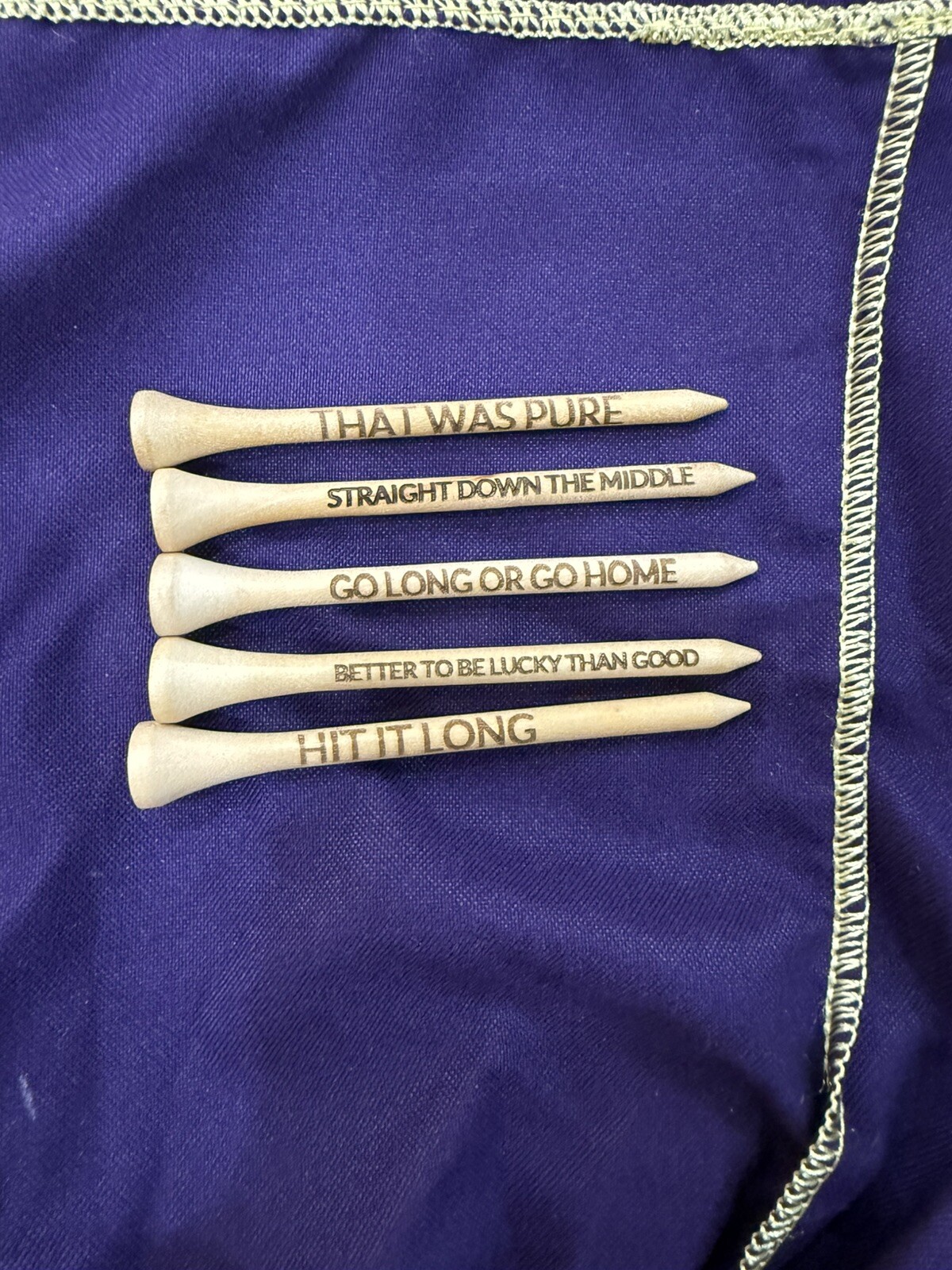 50 Engraved Golf Saying Tees Great Golf Gift 3 1/4” Natural Wood Golf Pride