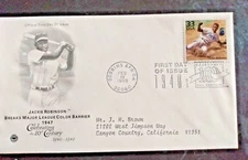BASEBALL JACKIE ROBINSON BLACK MAJOR LEAGUE 1940s DECADE 1999 CTC PCS CACHET FDC
