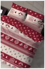 Completo Lenzuola  100% Cotone Made Italy Fantasia Tirolo 3 Misure