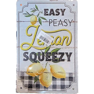 Easy Peasy Lemon Squeezy Vintage Metal Sign,Old Style Garage Bar,Man Cave,Tin...