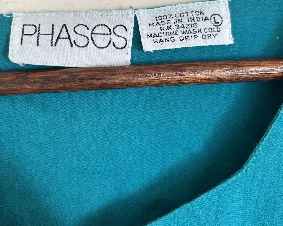 Vestido Midi Babydoll Vintage Azul Bordado L Costeiro Cottagecore Resort Praia - Imagem 4 de 4