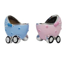 Newborn Mini Baby Carriage Stroller Ceramic Decor - NEW
