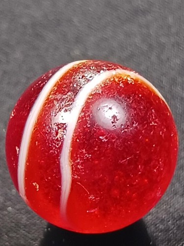 Akro Agate .62 Candy Red Corkscrew Slag Collectible Condition Serious Marble A23 - Picture 10 of 12