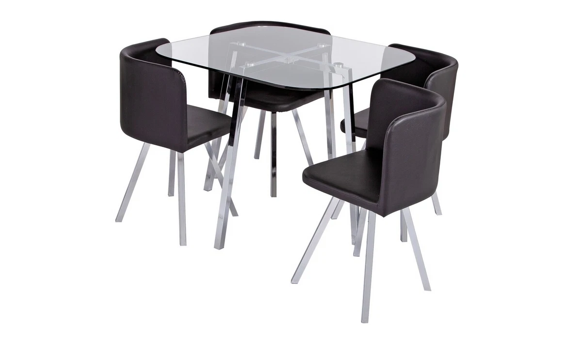 Glass dining table with 4 chairs price online
