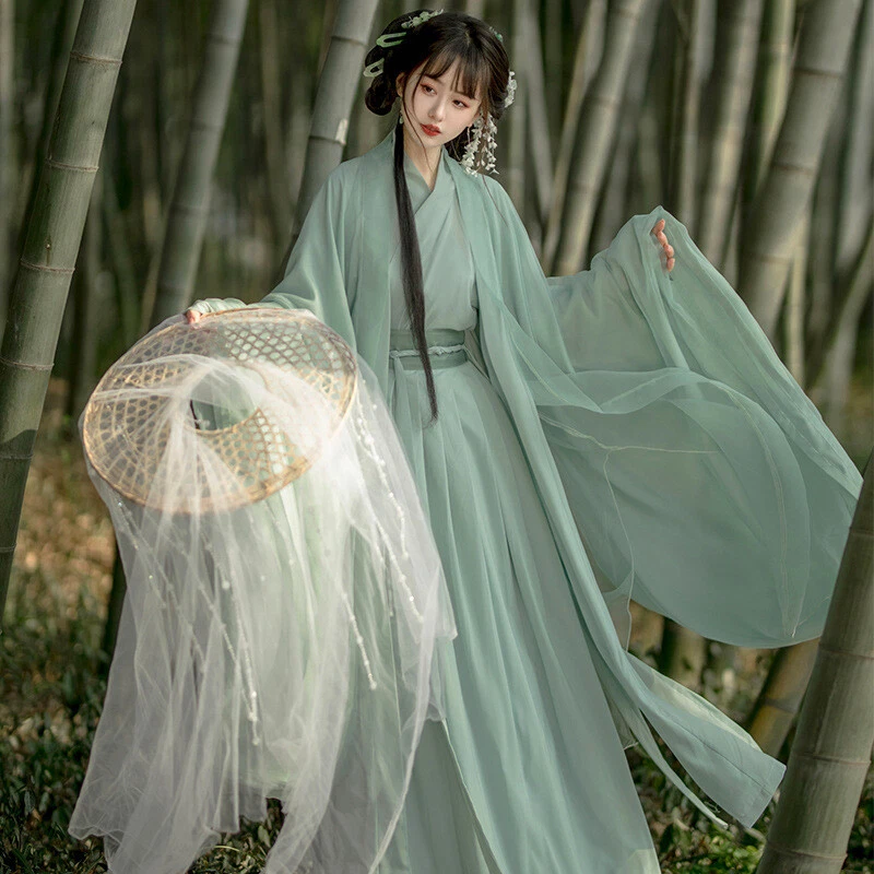 Women Green Hanfu Win Jing Dynasties Chinese Traditional Costume Coplay Set  2023