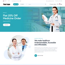 Drug Store Website Design with Free VPS Web Hosting and Installation