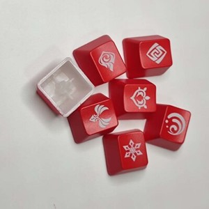 ABS Clavier mécanique rouge Capuchons clés Translucide OEM R4 Casquette pour Genshin