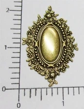 13433           Brass Oxidized Victorian Tag Ornament Jewelry Finding