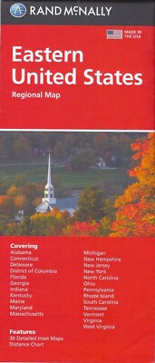 Eastern United States Regional Road Map, USA, Rand McNally - 2021 edition