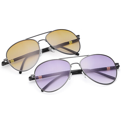 2 Pairs Bifocal Reading Glasses Tinted Sunglasses Metal Spring Hinge Sun Readers