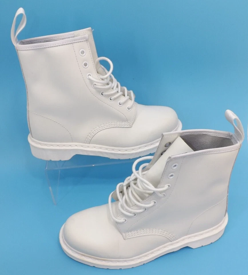 Dr Martens 1460 Pascal MONO All White Leather Boots Size Men-10 Women-11 - Image 3 of 4