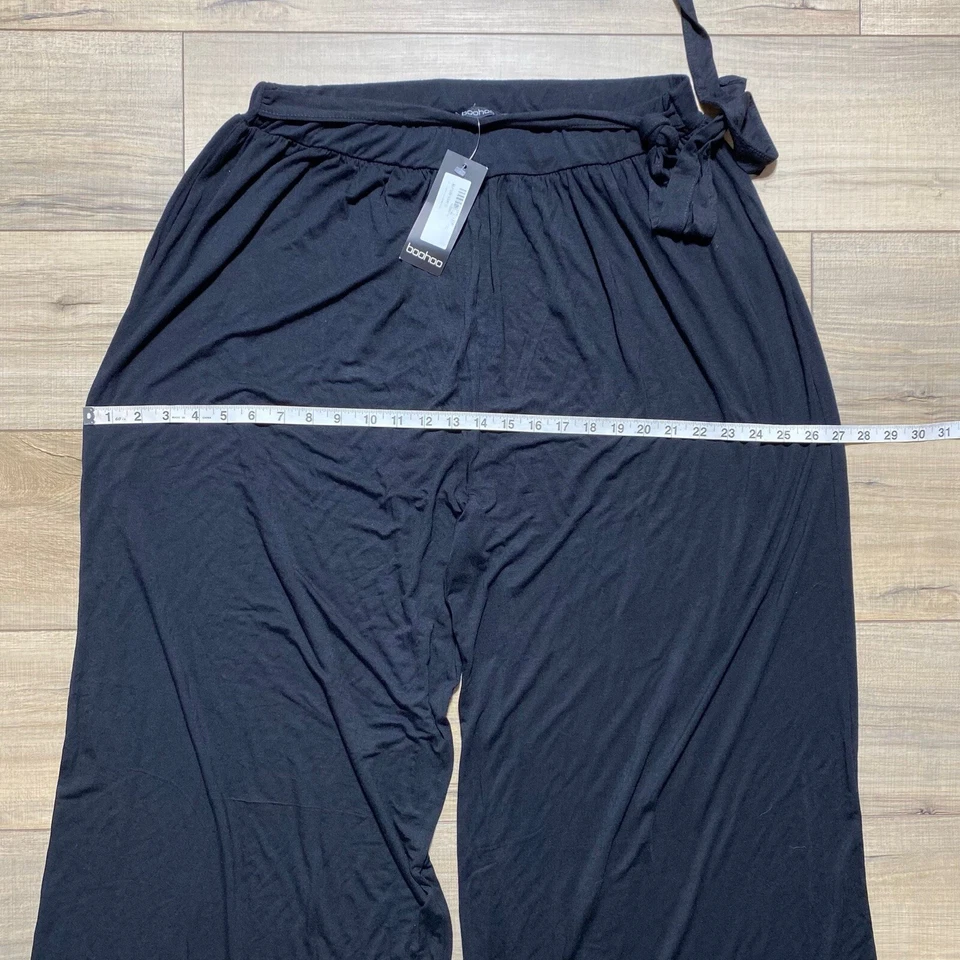 Pantalón de playa Boohoo Plus jersey para mujer talla 18 negro Foto 3 de 4