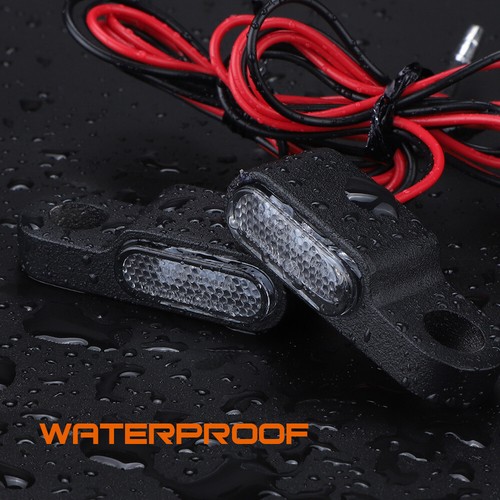 2X Mini Motorcycle LED Turn Signals Blinker Light Indicator Amber Lamp Black - Picture 5 of 9