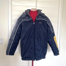 VINTAGE NIKE REVERSIBLE JACKET BOYS Winter Youth LARGE 14-16 Blue Yellow Gray