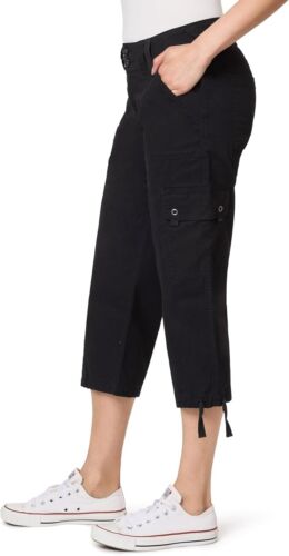 WallFlower Women's Luscious Curvy 22" Straight Cargo Twill Crop Mid Rise - Picture 9 of 14
